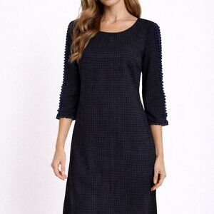 Maison Scotch & Soda Houndstooth Plaid Black & Navy Pullover Dress Sz 2